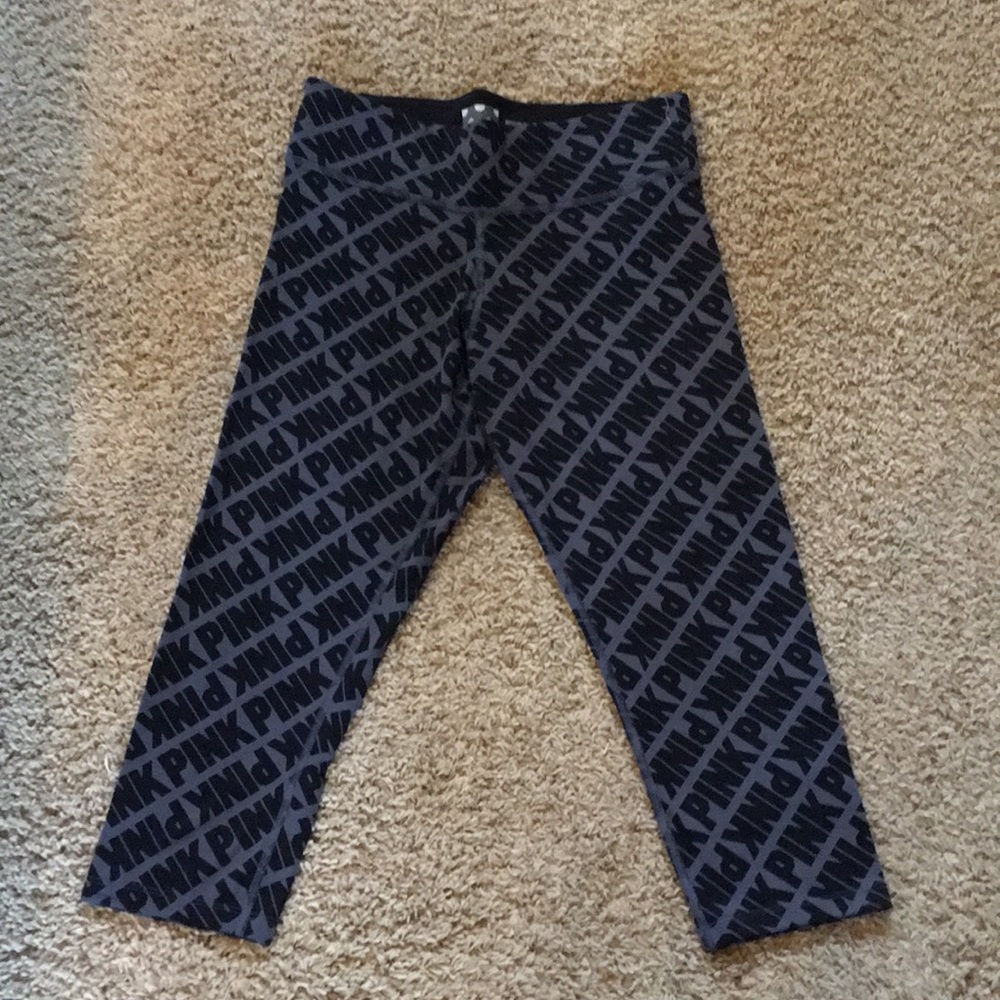 PINK Graphic Logo Cropped Leggings